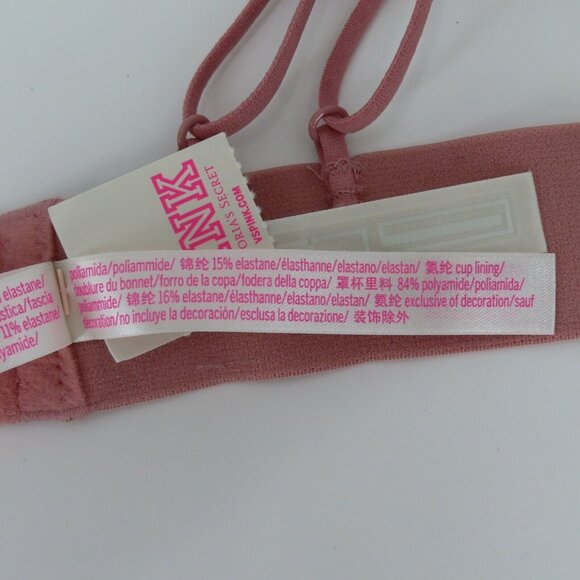 PINK Victorias Secret Small Lace Bralette V Neck Floral Flower Bra Strappy NEW - Picture 12 of 15
